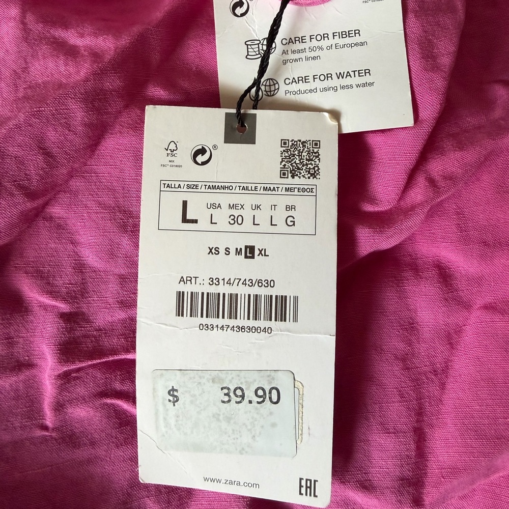 Zara Hot Pink Button-Front Strappy Mini Dress - Picture 4 of 4